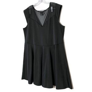 ASOS CURVE | black mini dress with sheer c…